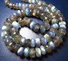 14 inches amazing - full flashy fire - LABRADORITE - faceted - rondell beads - 5 - 8 mm neckless